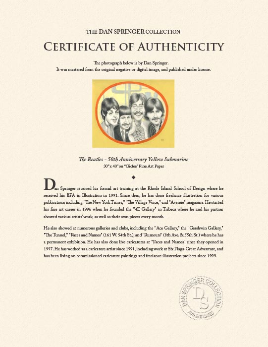 "The Beatles - 50th Anniversary Yellow Submarine" by Dan Springer Photography-Artography Limited