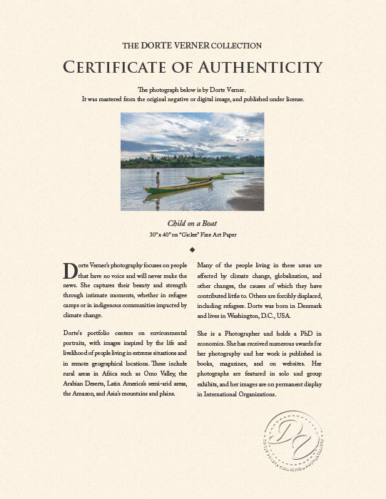 "Child on a Boat" by Dorte Verner Photography-Artography Limited