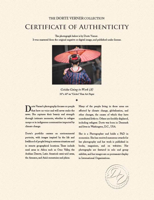 "Geisha Going to Work (A)" by Dorte Verner Photography-Artography Limited