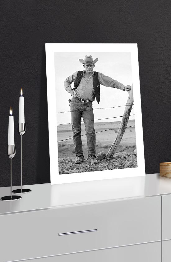 James Dean Standing in Cowboy Gear on Set of Giant, 1955 by Frank Worth – Free Offer