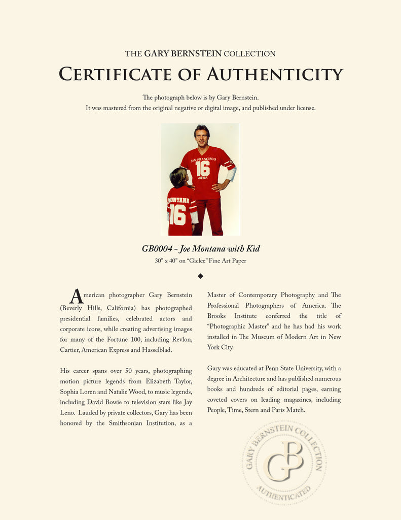 "Joe Montana with Kid" by Gary Bernstein