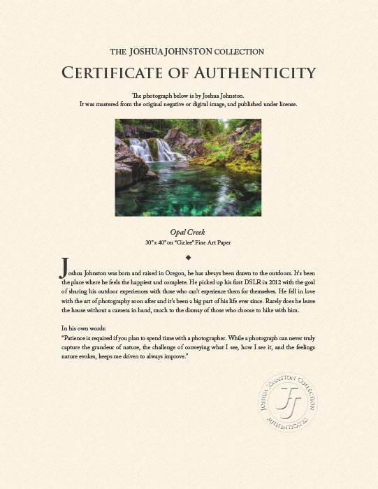 "Opal Creek" by Joshua Johnston Photography-Artography Limited