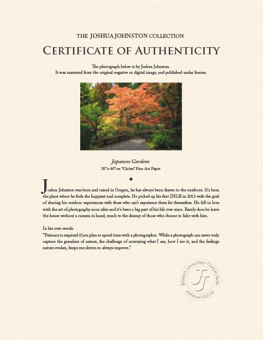 "Japanese Gardens" by Joshua Johnston Photography-Artography Limited