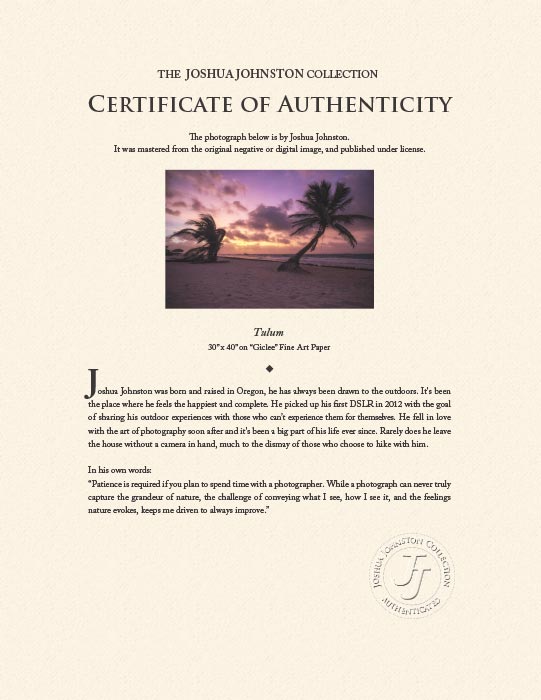 "Tulum" by Joshua Johnston Photography-Artography Limited