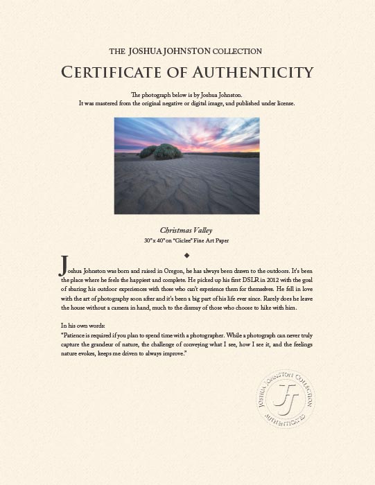 "Christmas Valley" by Joshua Johnston Photography-Artography Limited