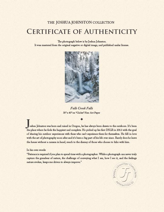 "Falls creek falls" by Joshua Johnston Photography-Artography Limited