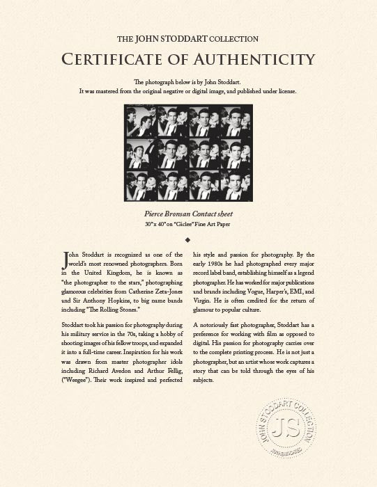 Pierce Bronsan Contact Sheet by John Stoddart