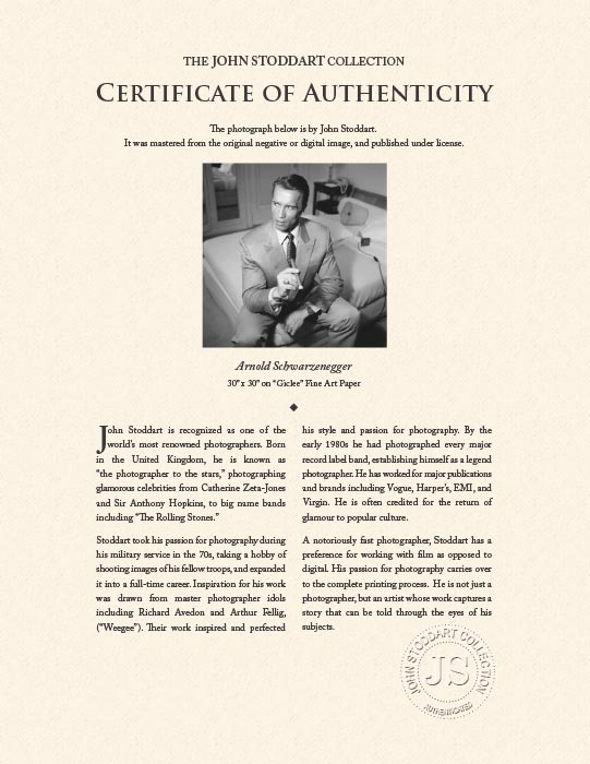 "Arnold Schwarzenegger" by John Stoddart Photography-Artography Limited