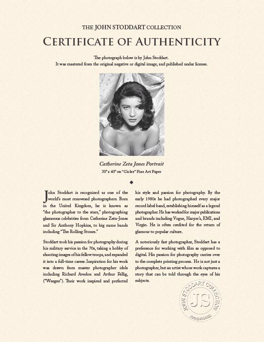 "Catherine Zeta Jones Portrait" by John Stoddart Photography-Artography Limited