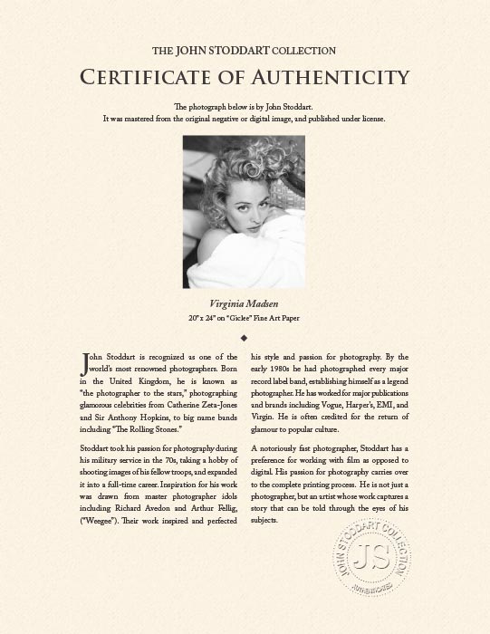 "Virginia - Madsen" by John Stoddart Photography-Artography Limited