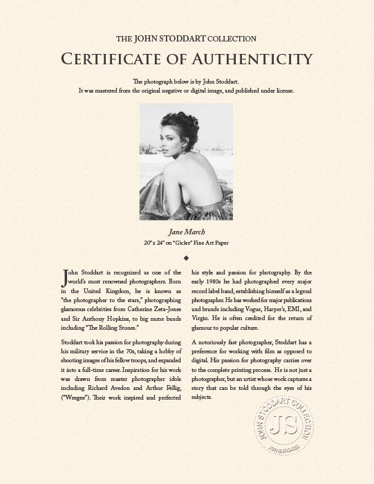 "Jane March" by John Stoddart Photography-Artography Limited