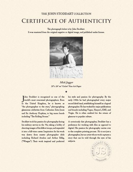 "Mick Jagger" by John Stoddart Photography-Artography Limited