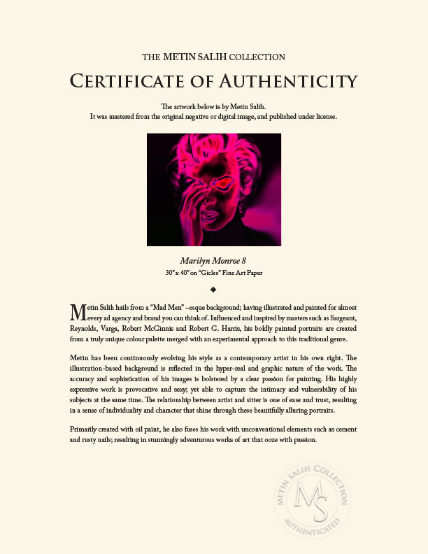 "Marilyn Monroe 8" by Metin Salih