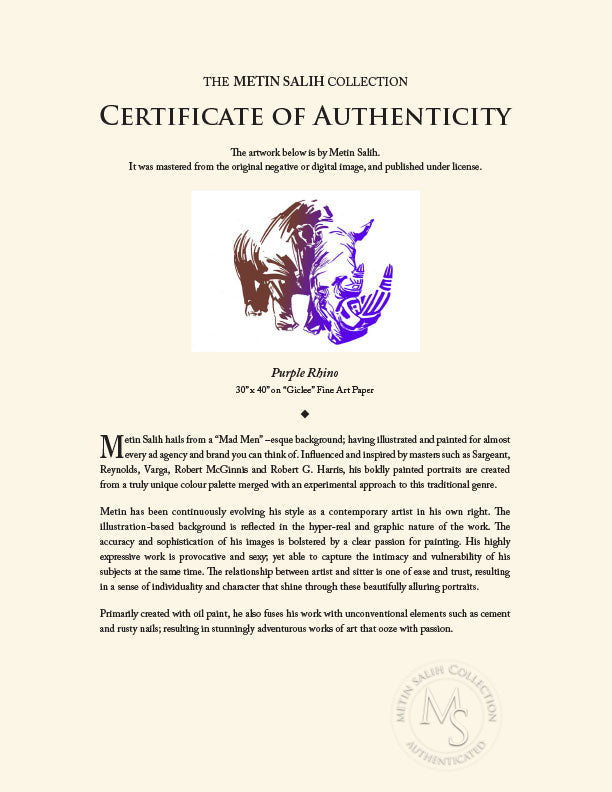 "Purple Rhino" by Metin Salih