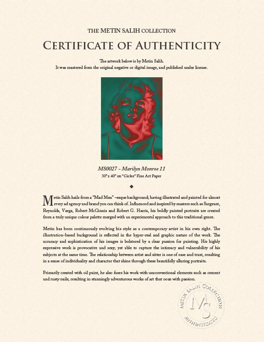 "Marilyn Monroe 11" by Metin Salih