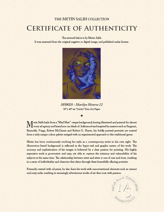 "Marilyn Monroe 12" by Metin Salih