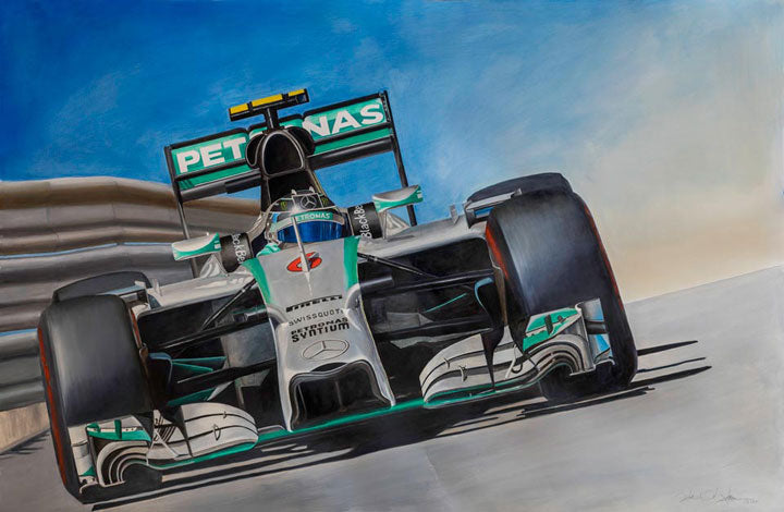 "Nico Rosberg, Mercedes W05, 2015" by Patrick Faure