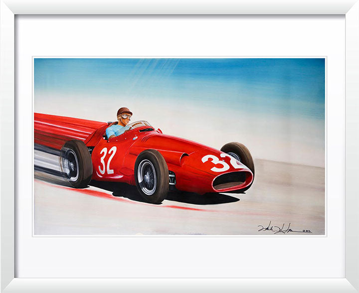 "Juan Manuel Fangio, Maserati F250, May 1957" by Patrick Faure