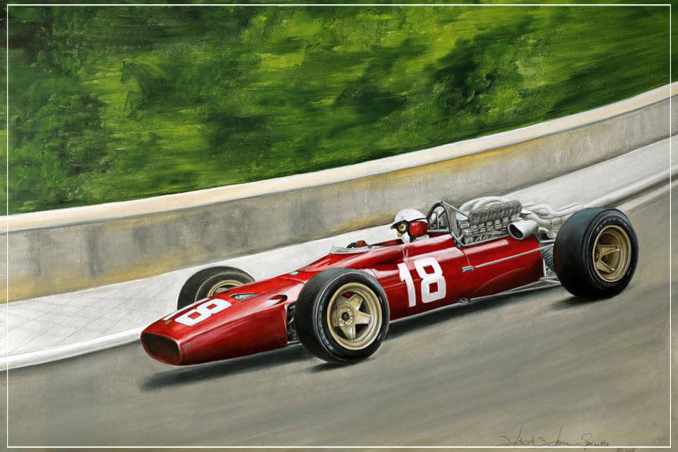 "Lorenzo Bandini, Ferrari 312, May 1967" by Patrick Faure-Artography Limited