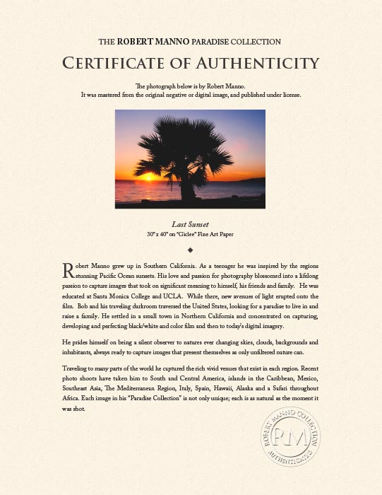 "Last Sunset" by Robert Manno Photography-Artography Limited