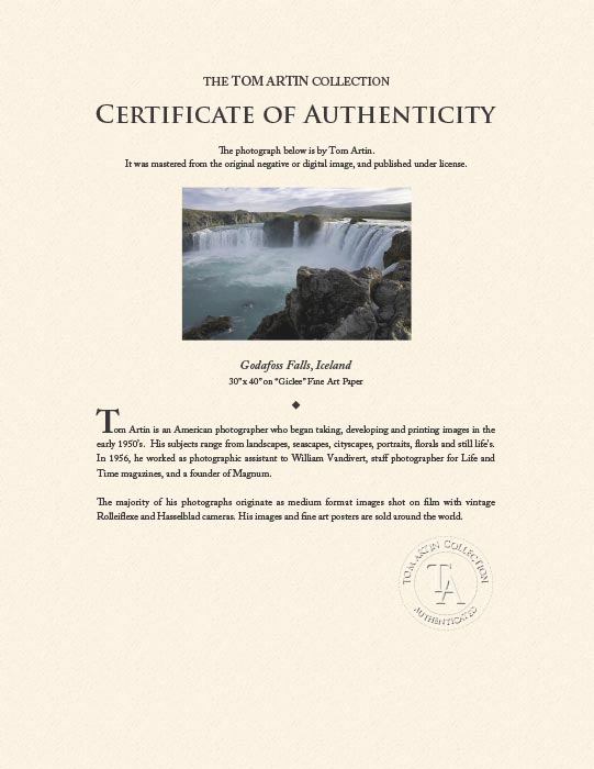 "Godafoss Falls, Iceland" by Tom Artin Photography-Artography Limited