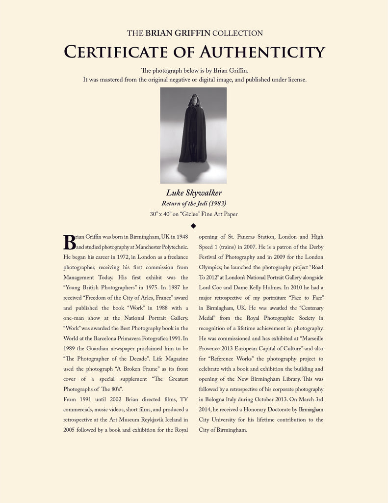 "Luke Skywalker 2" Photography by Brian Griffin